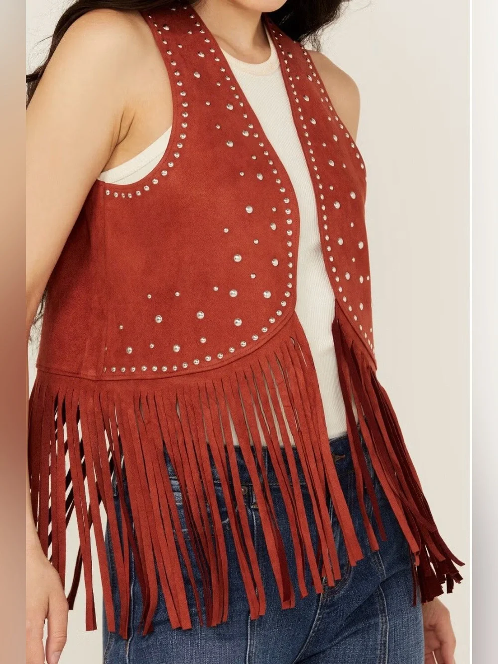 Rock & Roll Denim faux suede vest size XL - Picture 2 of 8